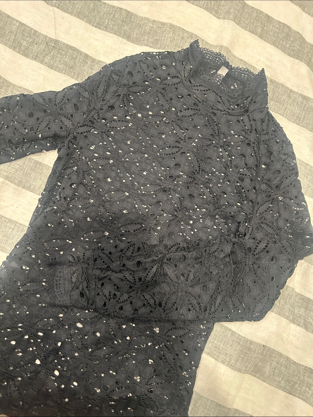 Free People Black Lace Turtleneck